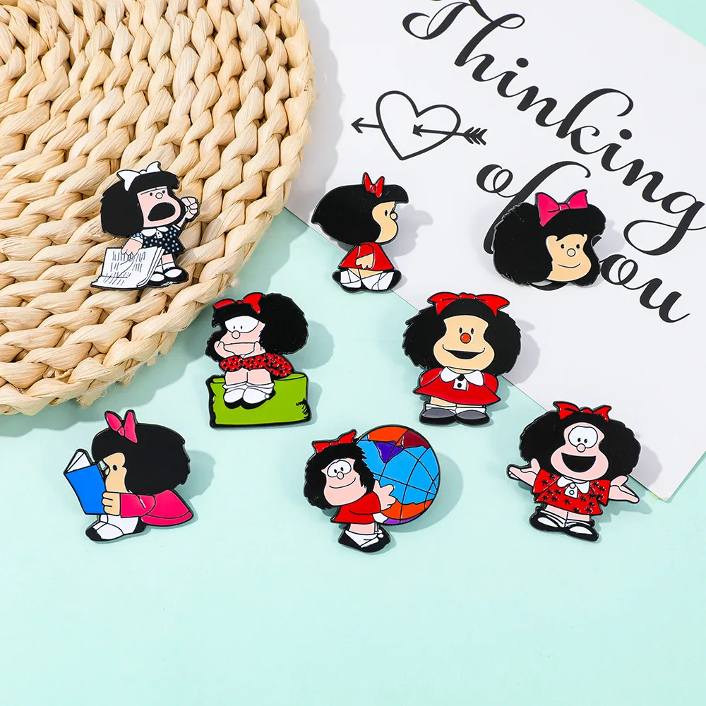 1 قطعة/8 قطعة لطيف مافالدا أنيمي شخصية بروش الفردية المينا دبوس ظهره الملابس والمجوهرات شارة معدنية اكسسوارات هدية #5