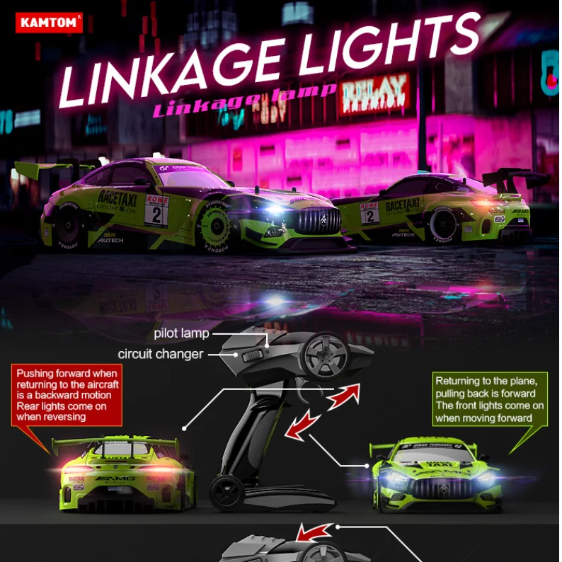 Nuevo coche de Control remoto KAMTOM KM1601 4WD, coche de carreras de deriva, juguetes eléctricos de alta velocidad, regalos, adornos de modelo de simulación
