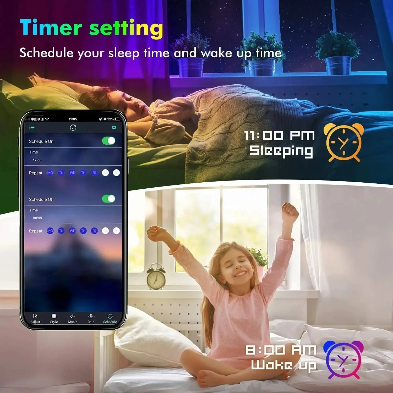 USB LED Strip Lights APP Control Color Changing 5050 RGB LED Light Flexible Lamp Tape for Room Decoration TV Backlight Diode image 4