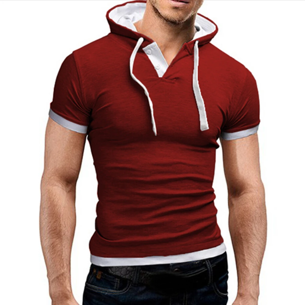 

T-Shirt Tops Blouse Blue Brand New Gym Mens Muscle Polyester Pullover Short Sleeve Slim Fit Sport Black T-Shirt