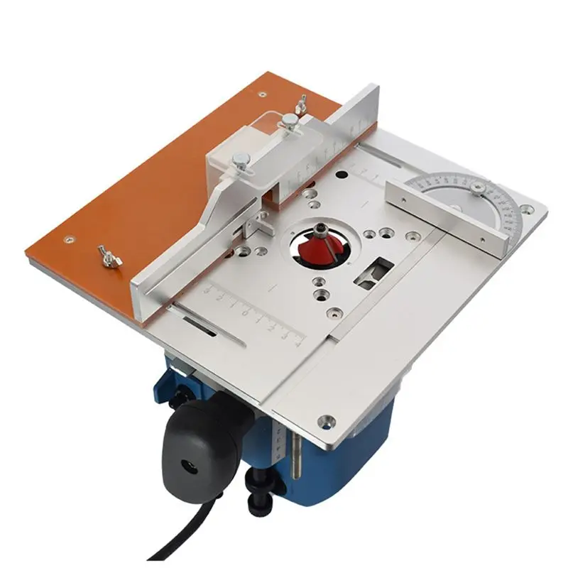 AT63-Aluminium Router Table Insert Plate Electric Wood Milling Flip Board With Miter Gauge Guide Set Table Saw Workbench-B Durab