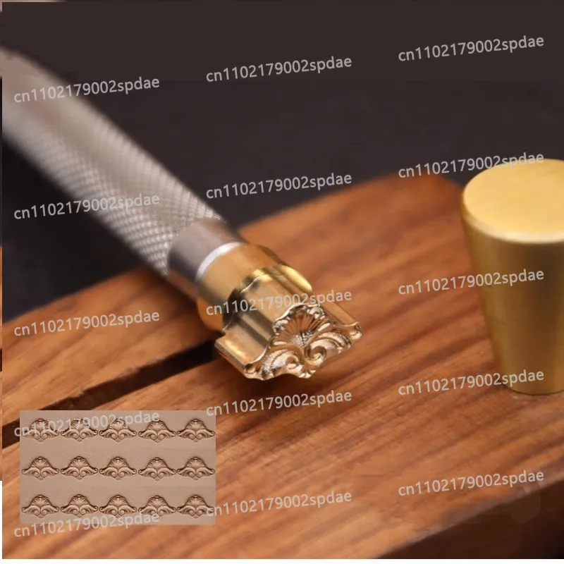 13x8mm Stainless Steel & Brass Leather Embossing Stamp, Ornate Floral Mold for Thangka Artisan DIY Craft