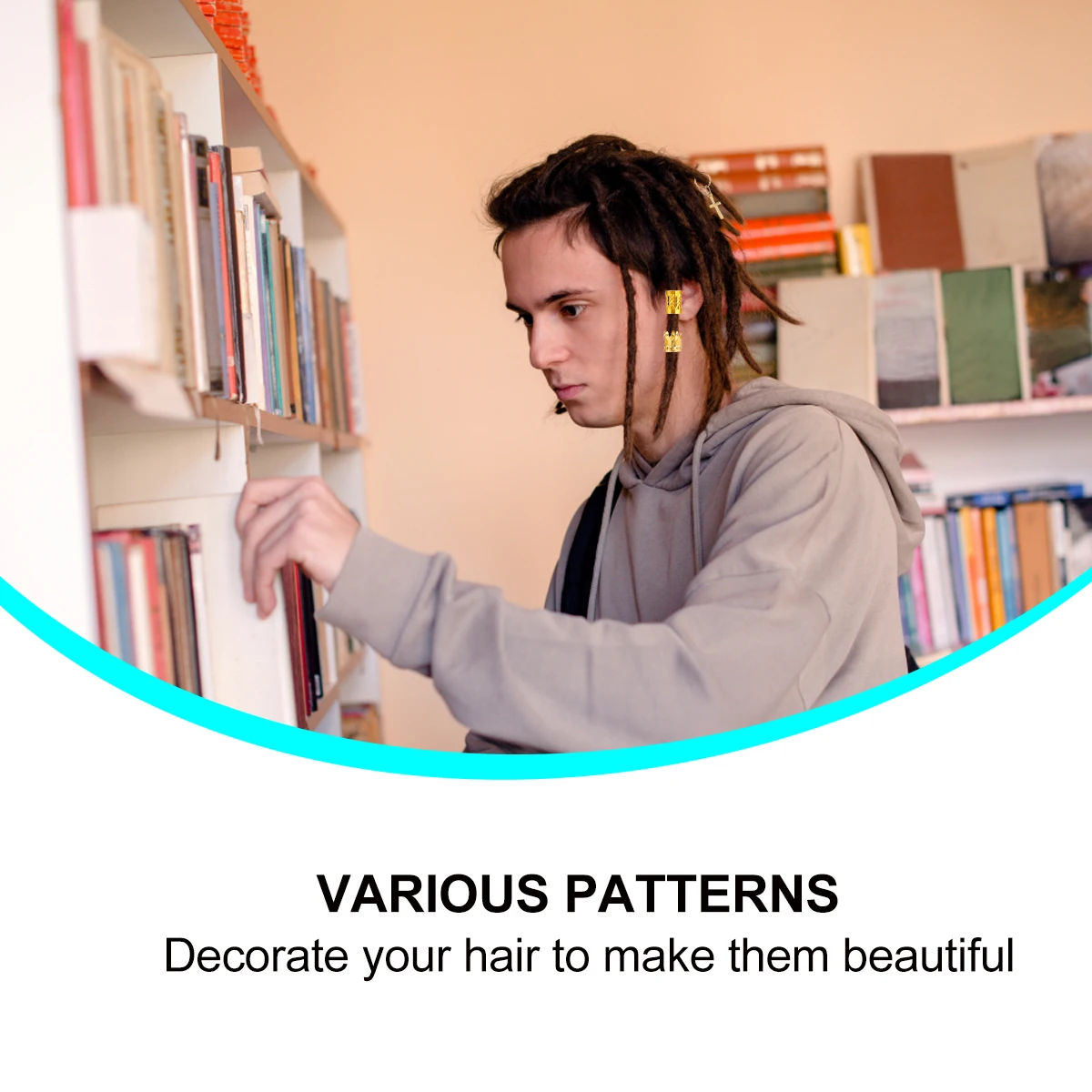 

172 Pcs Ornament Silver Hair Cuffs for Braids Dreadlocks Ring Rings Accessories Filigree Tube Creative