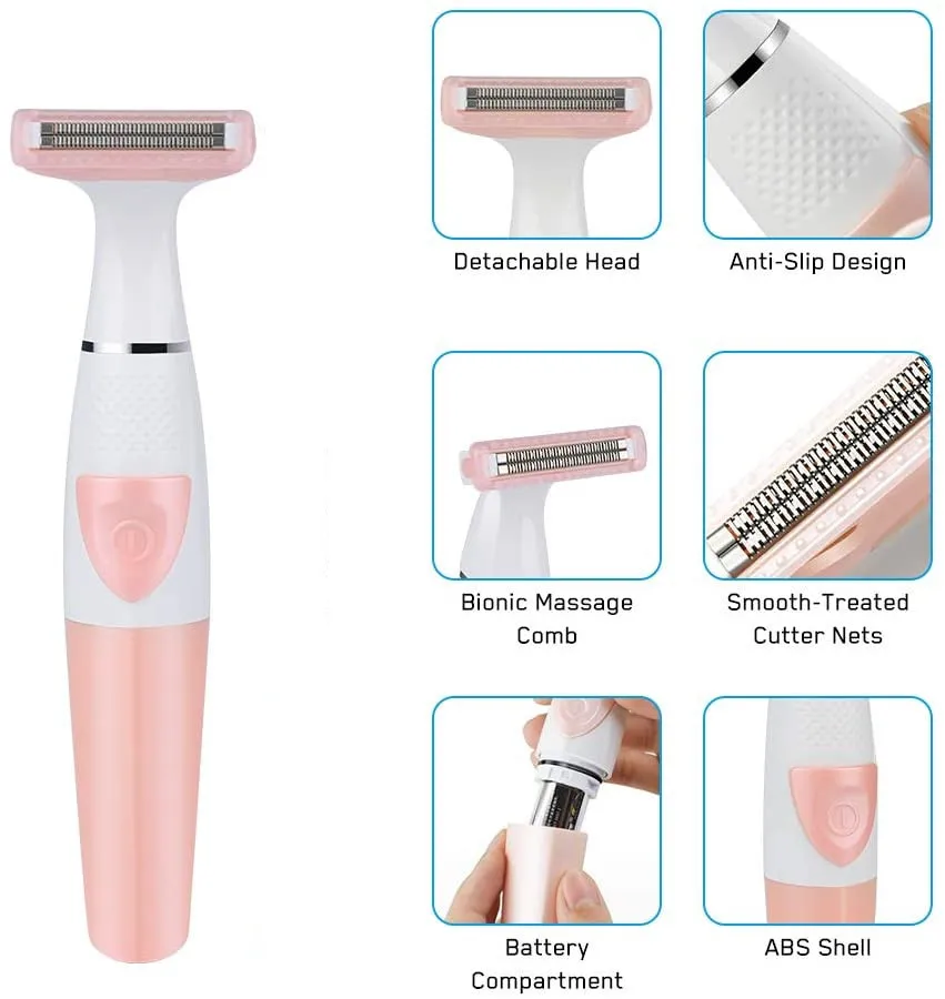 Electric Women Shaver Razor Facial Body Leg Arm Back Bikini Trimmer Lday Washable AA Battery Type Hair Removal Shaving Machine