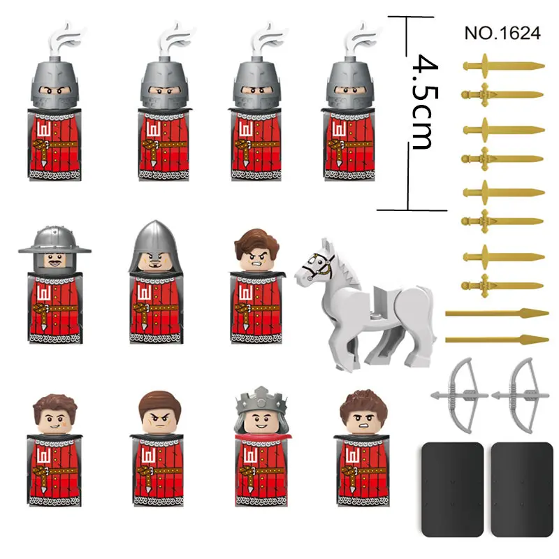 

Medieval Cavalry Mini Bricks Figures knights silders with Accessories Weapons Building Blocks Kids Toys 4.5cm fingures NO.1623