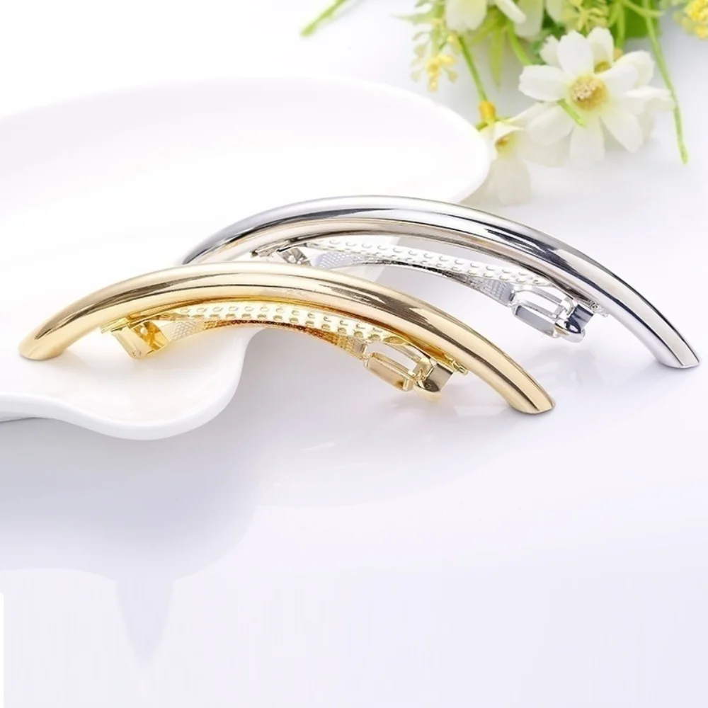 2 Pcs/set Fashion Ladies Hairpins Gold-plated/silver-plated Pure Arc Tube Hairpins Hairpins Girl Metal Hair Accessories