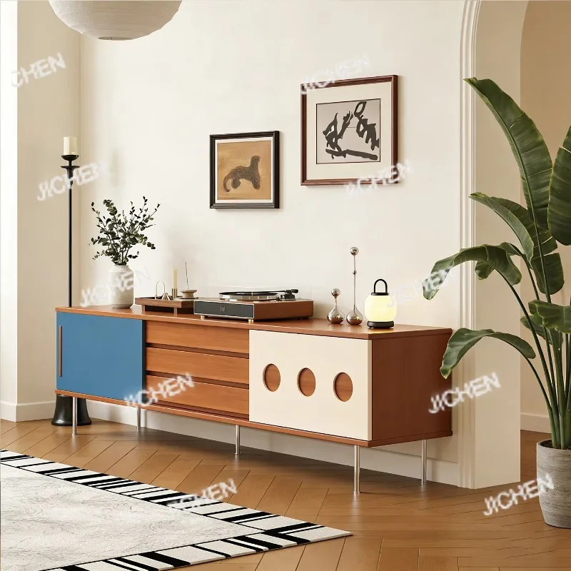 

Classic European New Fashion Simple TV Cabinet Luxury Living Room Solid Wood Simple Modern Storage TV Cabinet