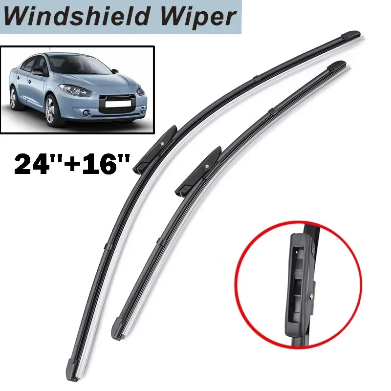 Wiper Blades For Renault Fluence 24"16" Fit Bayonet Arms 2011 2012 2013 2014 2015 2016 2017 Windshield Front Window