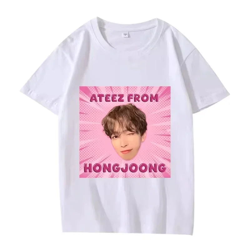 Funny Ateez From Hongjoong Kpop T Shirt 2025 Men's Women Fashion Cotton Streetwear Short Sleeve Summer Print Unisex Tops