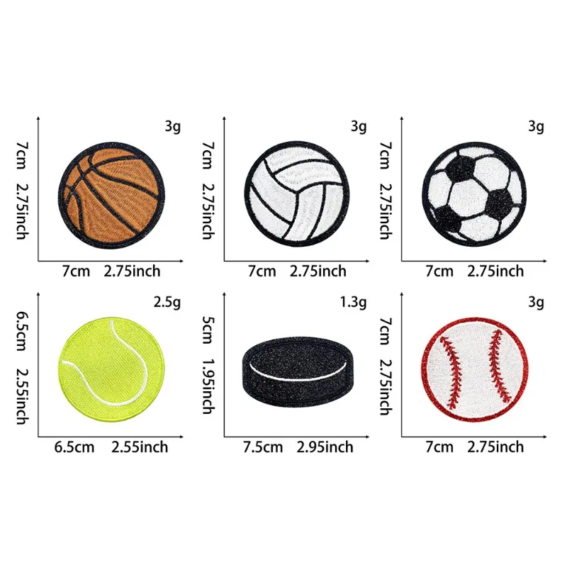 Glitter Sports Baseball Soccer Tennis Iron-on Sew Embroidery Badge Patches DIY T-shirt Hat Backpack Clothing Appliques Sticker view 4
