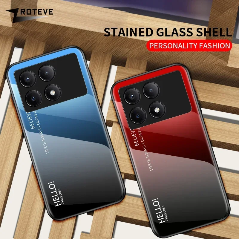 For PocoX6 Pro Case ZROTEVE Gradient Tempered Glass Cover For Xiaomi Poco X6 X6Pro Xiomi Mi Pocophone X4 GT X5 Pro Phone Cases