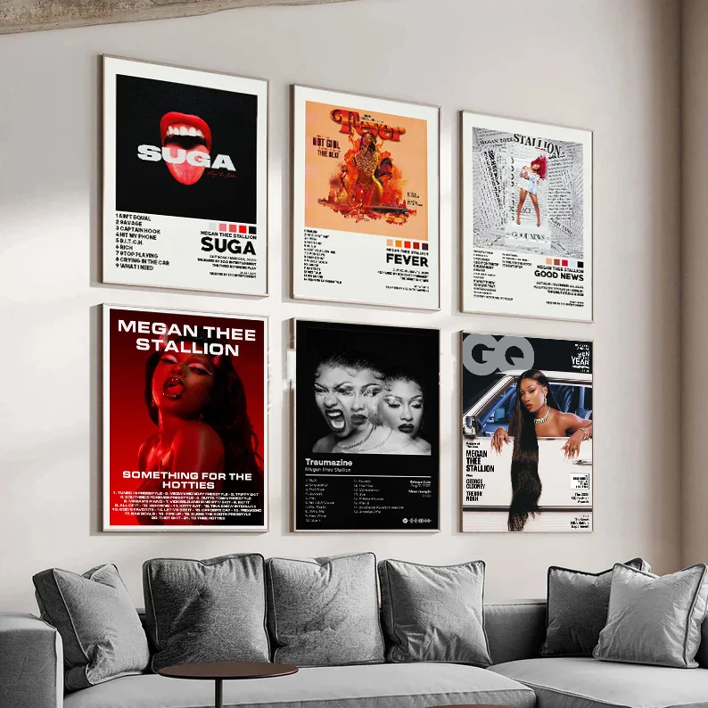 

Poster Prints New Megan Thee Stallion Traumazine Hotties Suga Music Album Cover Wall Art Picture Canvas Painting Home Room Decor