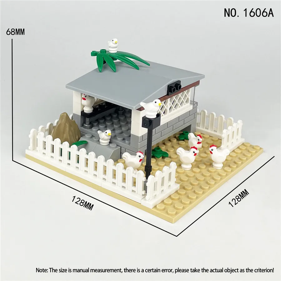 MOC 농장 동물 빌딩 블록, 도시 닭장 암탉 집 장난감, DIY 블록 장난감, 어린이 소년 소녀 선물