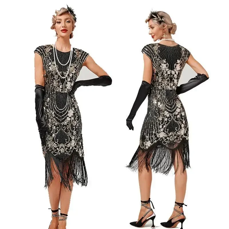 1920s Vintage Flapper Dress Fringe Beaded Great Gatsby Party Sequin Tassels Size XS-3XL Summer Women Dresses Prom Cocktail Prom