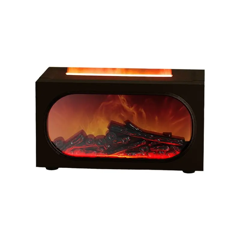 

ASWUT-Mini For Essential Oils Diffuser 140Ml Bonfire Flame With 7 Color Lights For Fireplace Humidifier