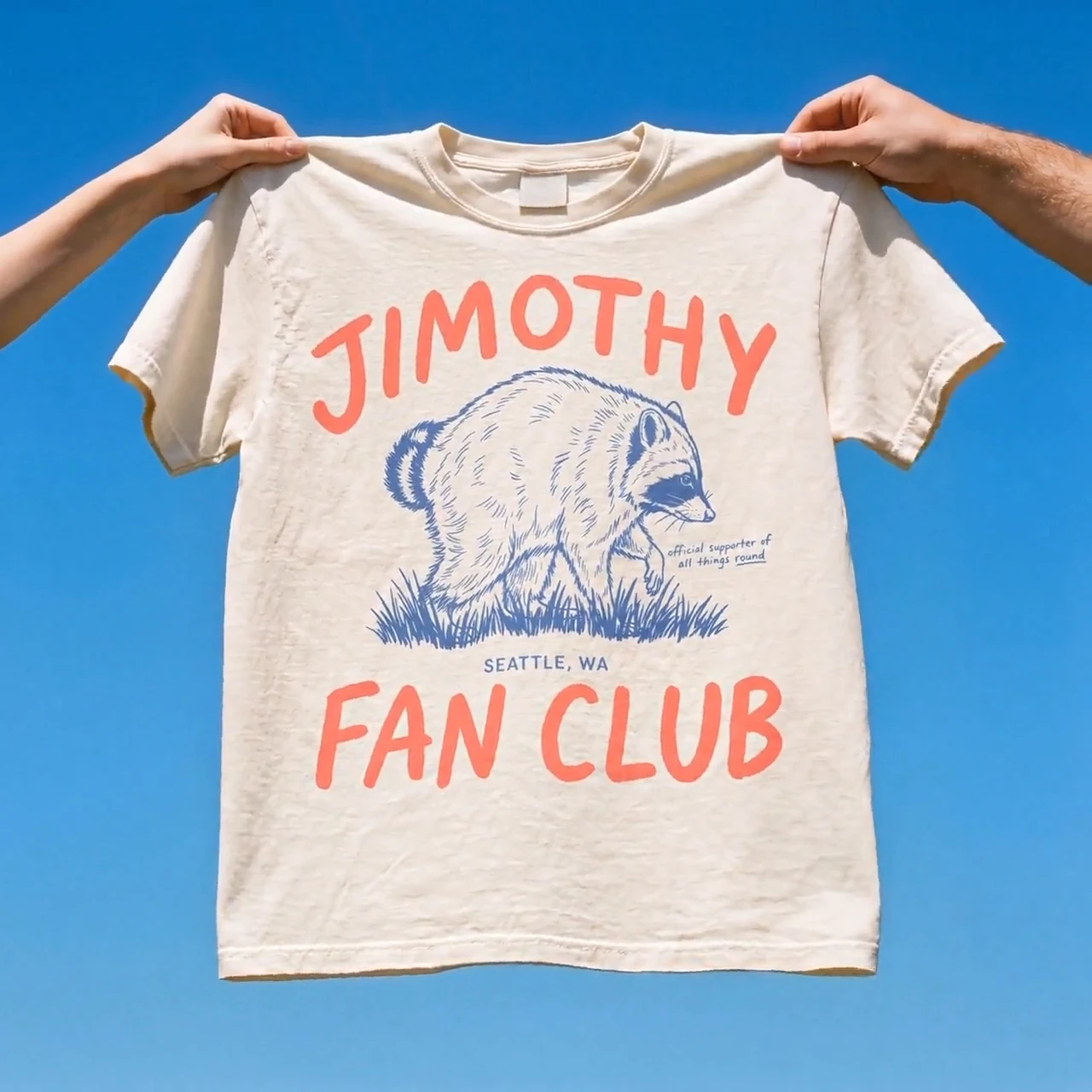 Jimothy Fan Club Raccoon T-Shirt Fun Trash Panda Meme Tee Seattle Animal Lover Gift Shirt Couple Unisex All-season Short Sleeve