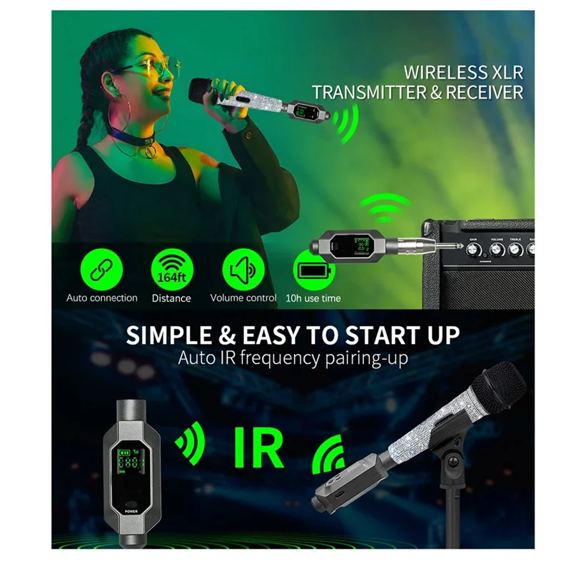 

UHF Microphone System XLR Transmitter And Receiver Microphone System For Dynamic Microphone