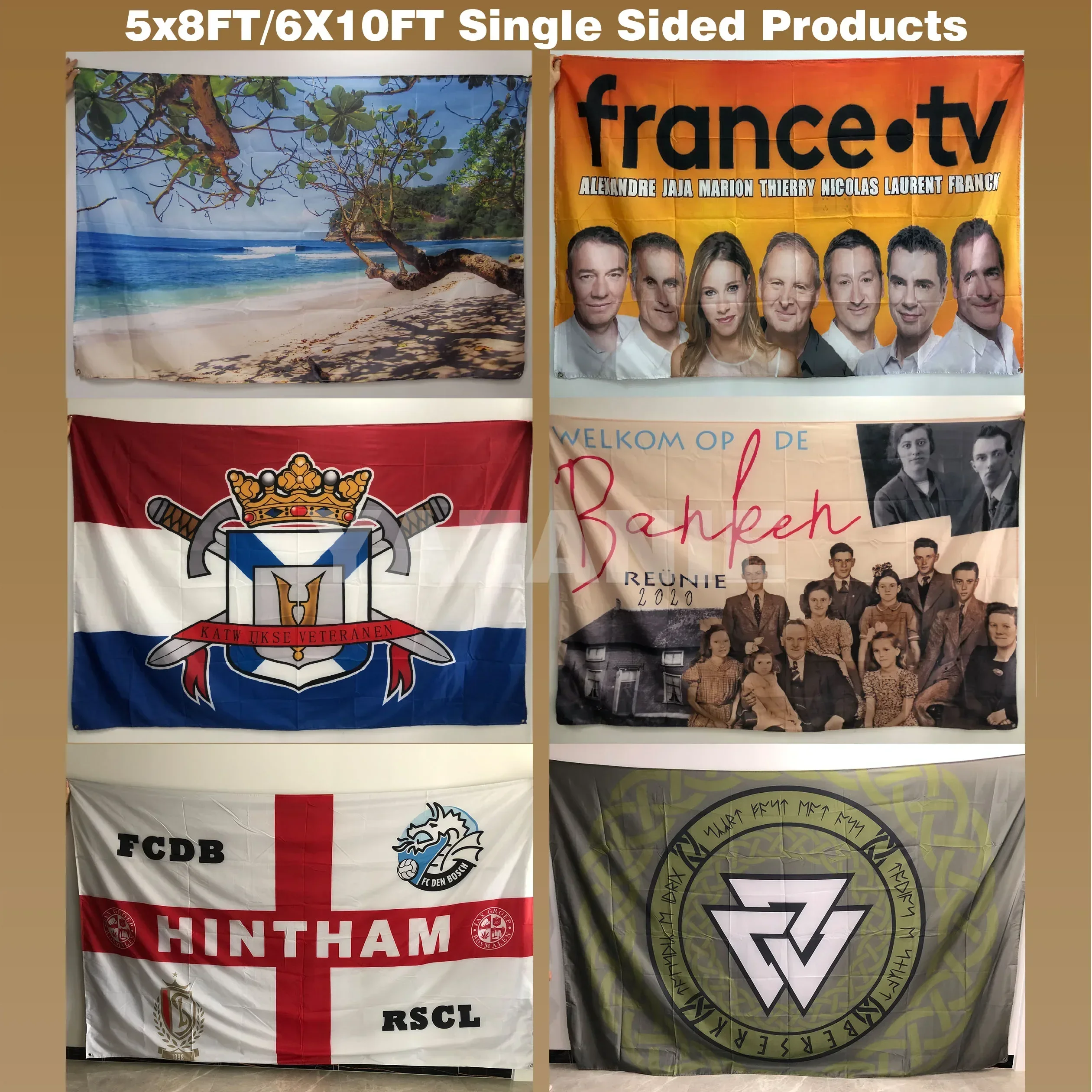 3x5ft 4x6ft 5x8ft Customized Flags Personalize Print Your Own Logo/Design/Words/Text Single Double Sided Brass Grommets Banners