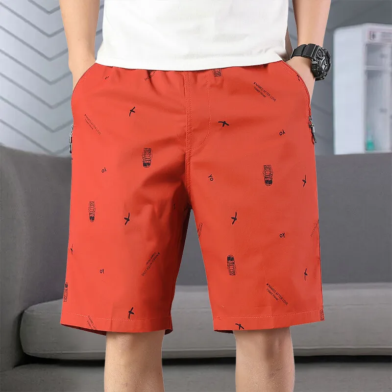 Men Light Weight Beach Shorts Summer Casual Sweat Shorts Baggy Sports Wide Leg Print Gym Running Shorts