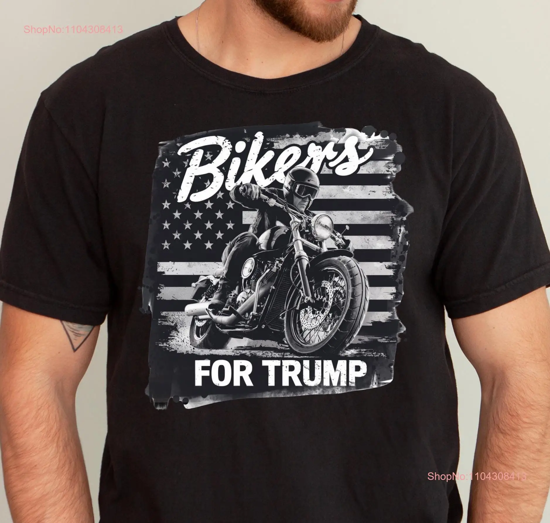 Bikers For Trump T Shirt Motorcyclist Supporter Election Biker Merchandise Vance long or short sleeves