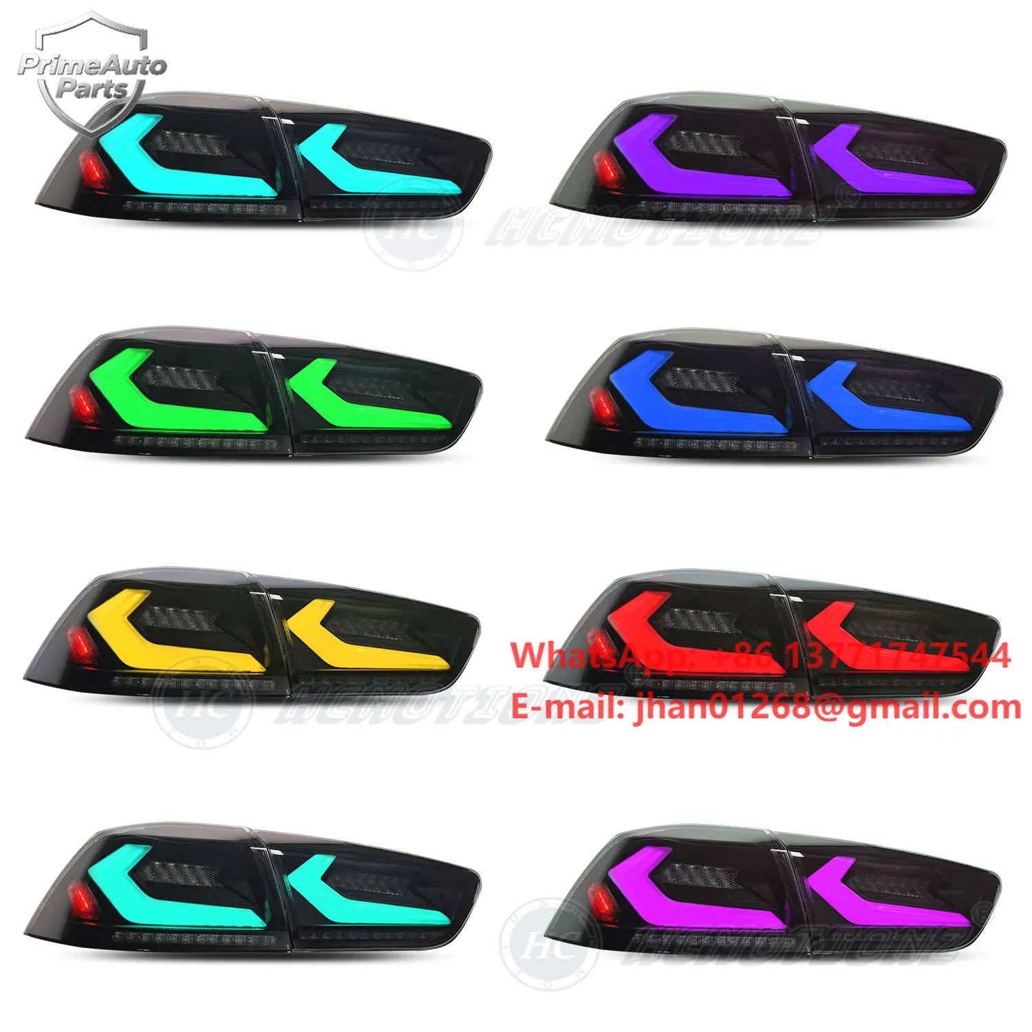 HCMOTIONZ 2008-2017 EVO X Car Rear RGB Sequential Tail Lights Assembly New Condition US Shipping Supported