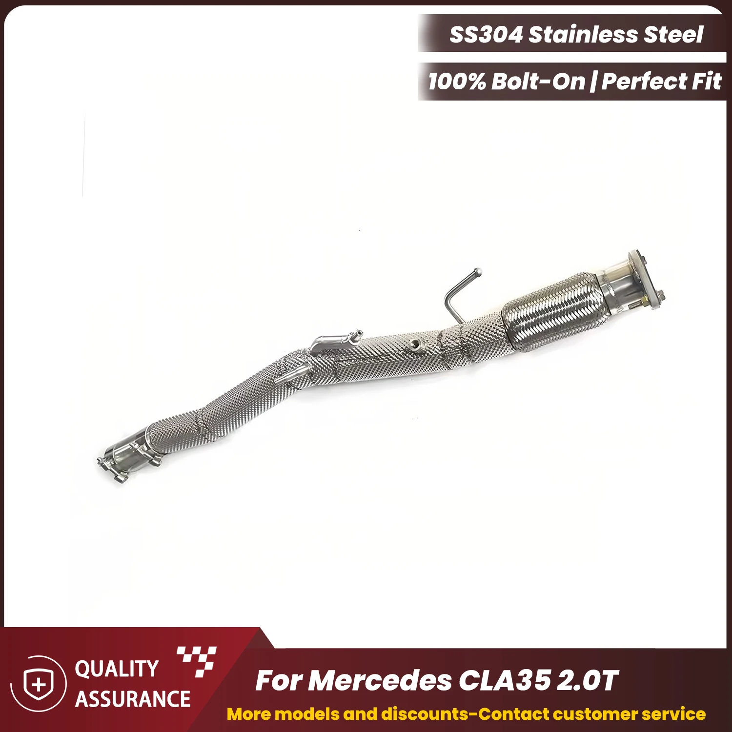 

ECCF Sports Downpipe With Heat Shield For Mercedes CLA35 2.0T Aggressive Exhaust Sound High Flow Performance Upgrade