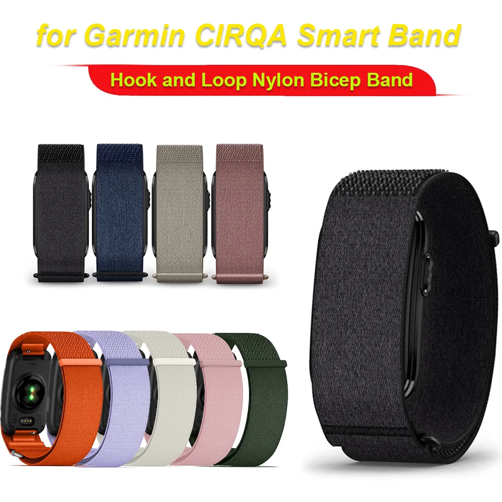 Hook and Loop Nylon Bicep Watchband Armband for Garmin CIRQA Adjustable Sports Breathable Strap Replacement Bracelet Accessories