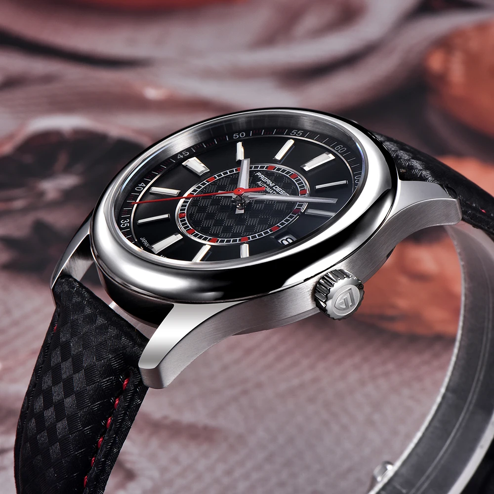 Novo design pagani relógio de moda esportiva v2 à prova dwaterproof água luminosa couro nh35a mecânico automático relógios vidro safira para homem