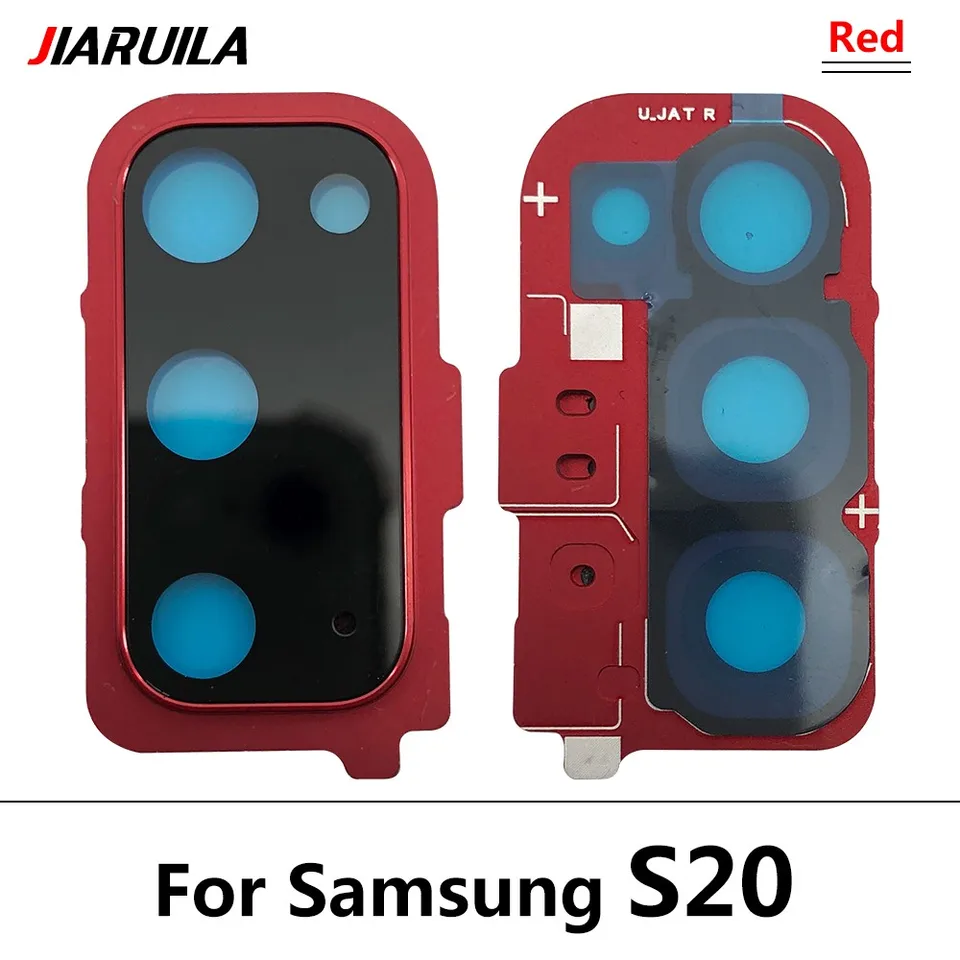 Nuevo vidrio de cámara trasera con marco para Samsung S20 Ultra, S20 FE, S20 Plus, S20, pieza de repuesto 3