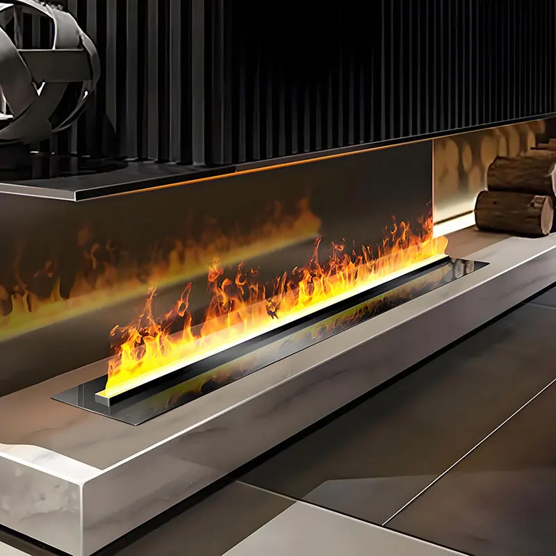 مدفأة كهربائية ثلاثية الأبعاد مدفأة بخار الماء، مرطب لهب واقعي مدفأة بخارية راحة مع مؤقت للتحكم عن بعد