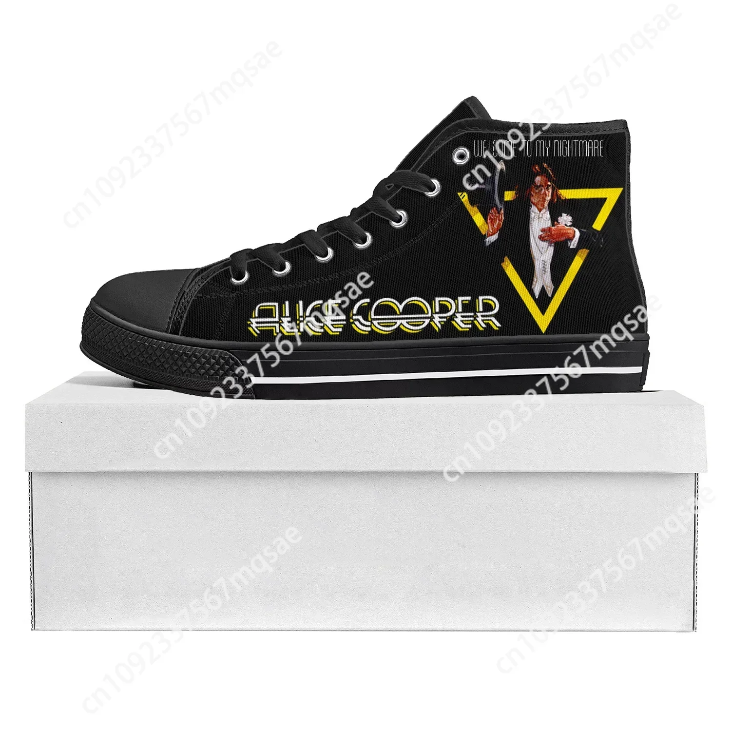 Alice Cooper Rock Singer Pop High Top High Quality Sneakers Mens Womens Teenager Canvas Sneaker Casual Couple Shoes Custom Shoe