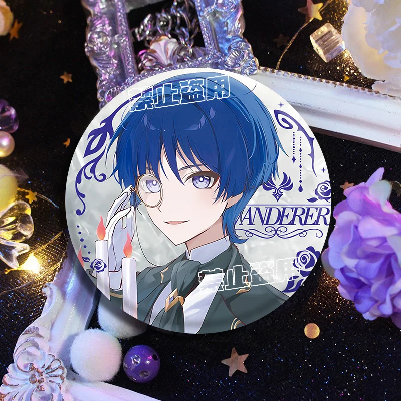 8 قطعة أنيمي Genshin تأثير Venti Zhongli شياو دبابيس لطيف شارة سترة الجينز التلبيب دبوس جمع هدية اكسسوارات بروش