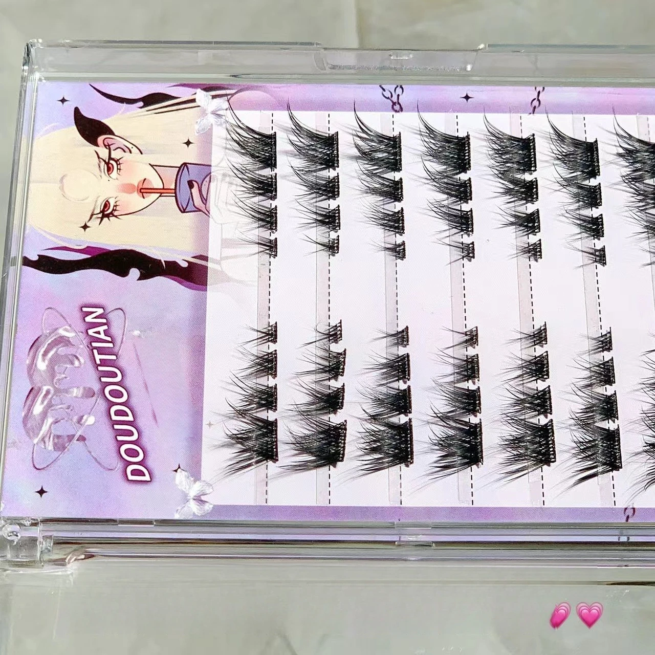 Cils auto-adhésifs sans colle Doudoutian, livre de légion, trilogie paresseuse, simulation naturelle, Pcs personnalisés, grappe unique, DDT235