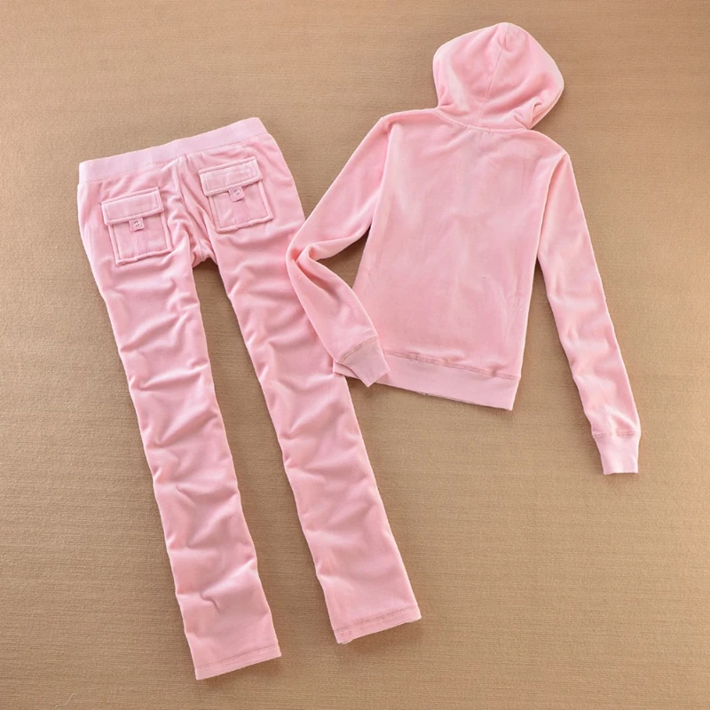 Velvet Tracksuit for Women 2024 Fall Winter Women\'s Sweatshirt and Pants Suit Two Piece Set