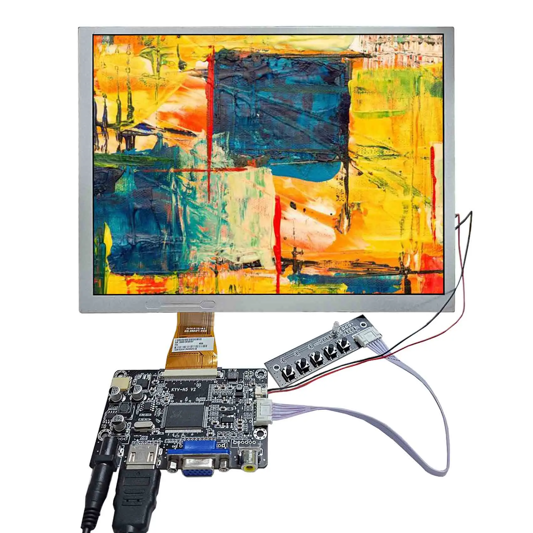 

Lcd Monitor Screen Hd-Mi Vga Av Lcd Display Board 60Pin Ttl Spi Fpc Game Display 10.4" A104Sn03 800X600 Lcd Module Panel