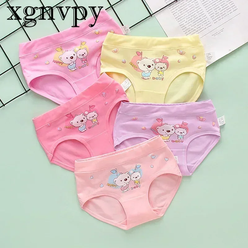 XGNVPY Breathable Girls Cotton Underwear Short Panties with Adorable Cartoon Design for Big and Small Children