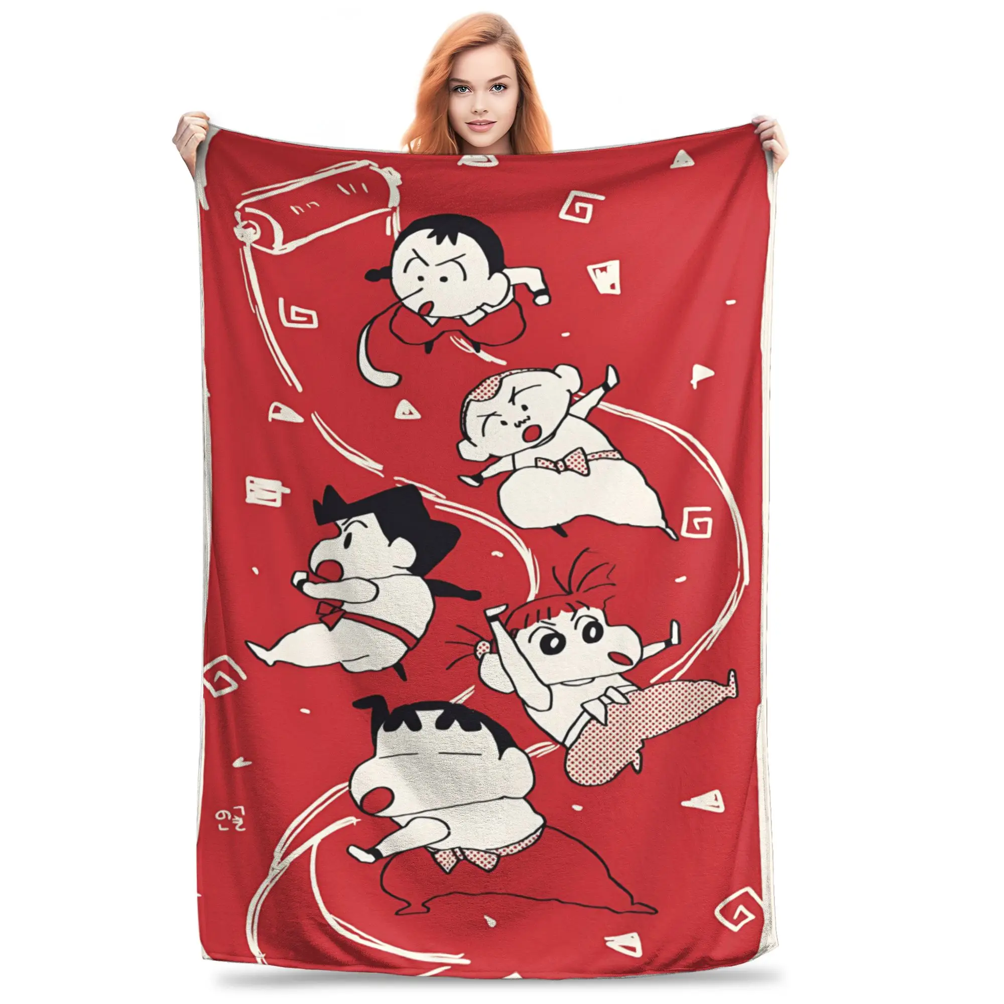 1PC home Cutecore Room Decor Crayon S Shin chan Blanket Throw Blanket  Novelty Warm Blanket All Season