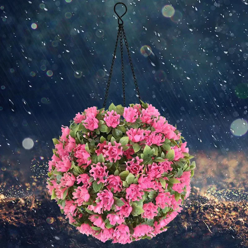 

Розовый цветок Солнечный свет 42 5x22 см Топиарий Шар Теплый белый светодиодный подвесной светильник Садовый свадебный декор Искусственная трава Растения на открытом воздухе