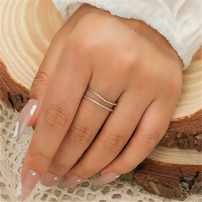 MANGOSKY 18KGP Simple Circle O Open Adjustable Size Rings For Women Wedding Engagement Party Gifts