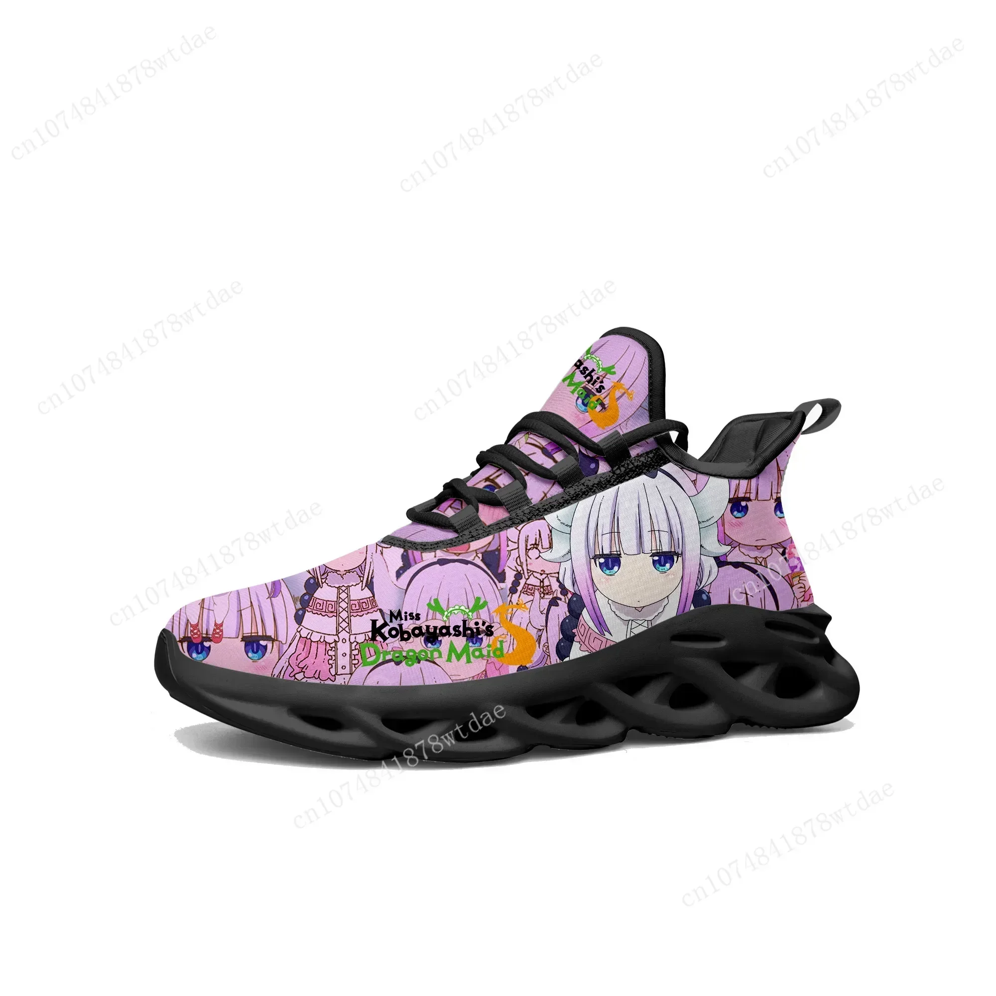 Miss Kobayashi Dragon Maid Flats Sneakers Men Women Sports Running Shoes Tohru Kanna Kamui Custom Lace Up Mesh Footwear