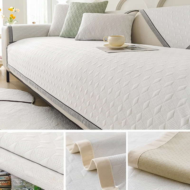 New Ice Silk Sofa Cover Summer Universal Non-slip Sofa Mat Cool Feeling Cushion Sofa Towel Couch Slipcovers for Living Room Home