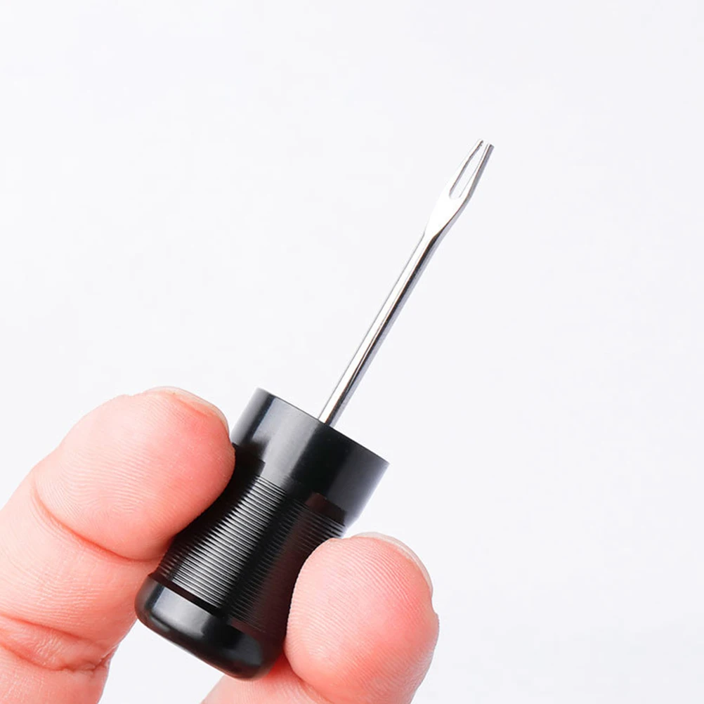 

Bicycle Tire Repair Fork Black Aluminum Alloy Vacuum Emergency Rubber Strip Tool for