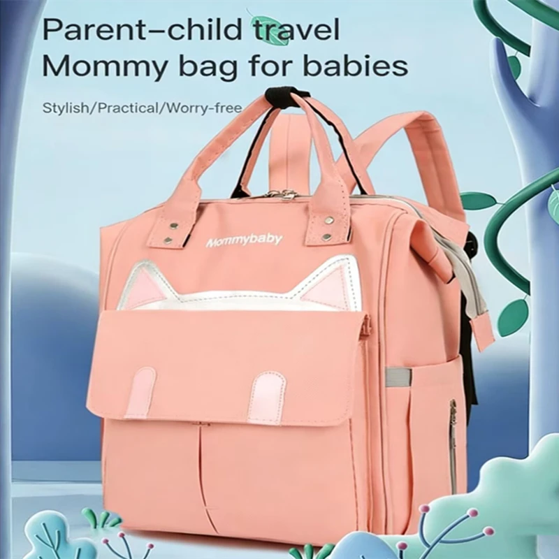 Mommy Outting Bag Fashionable Backpack for Mommy and Baby Outdoor Use Casual Travel Style Portable Large-capacity Baby Backpack