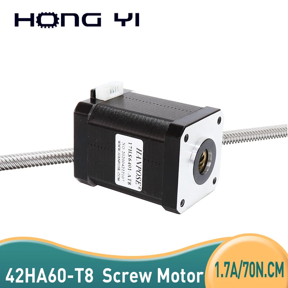 42 through-type screw stepper motor 17HA6401-T8*2 linear 100mm NEMA17 through motor body length for 3D printer accessories