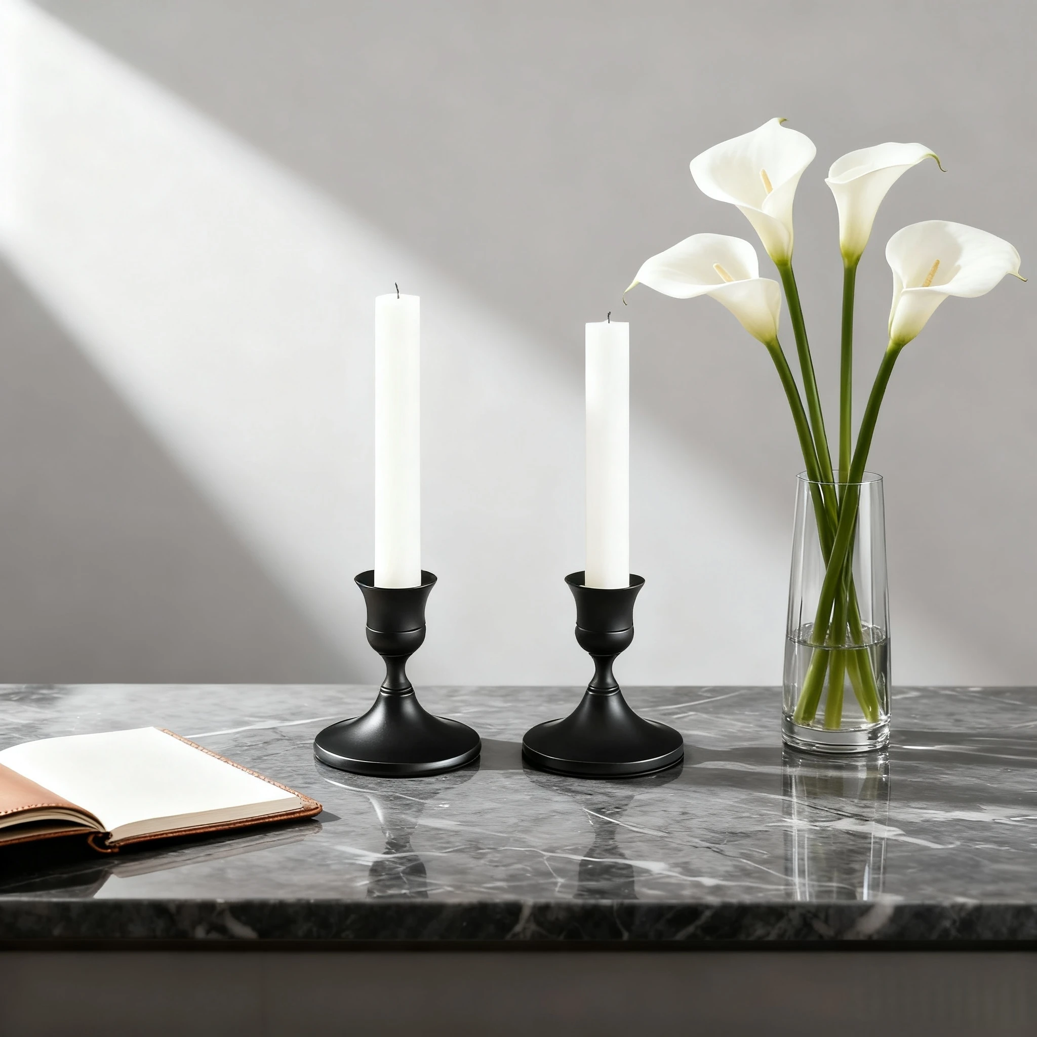 

4pcs Black 6.9*7.4cm Taper Candle Holder Retro Candle Stick Holders for Dining Table Halloween Christmas Party