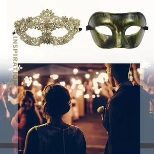 2 قطعة حفلات تنكرية قناع الكرة الأزواج البلاستيك الدانتيل حزب الكرة البندقية كرنفال هالوين قناع للرجال والنساء أفضل 8 تأثيري هوك امرأة مبيعا - No3