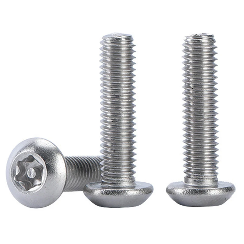 10pcs/lot M2 M2.5 M3 M4 M5 M6 M8 M10 A2-70 Stainless Steel Torx Button Head Tamper Proof Seecurity Screws