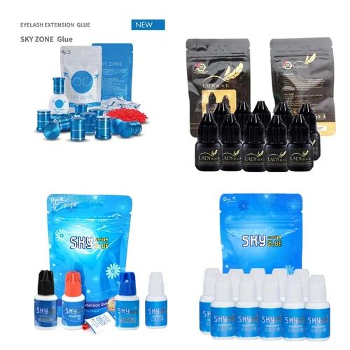 Imagen 1 del producto Pegamento para pestañas Original Corea Sky S +, adhesivo negro para mujer 1-2S, zona de cielo de secado rápido, pegamento fuerte para extensión de pestañas, herramientas de maquillaje, 5/10 Uds.