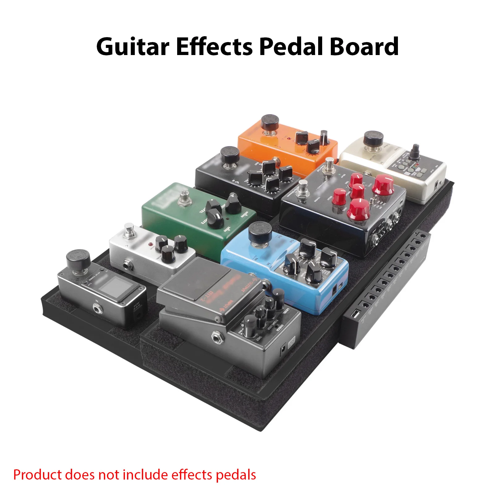 

Guitar Effects Pedal Board High Density EVA Lightweight Pedalboard Cable Management Design Side Hook Loop for Power Supply