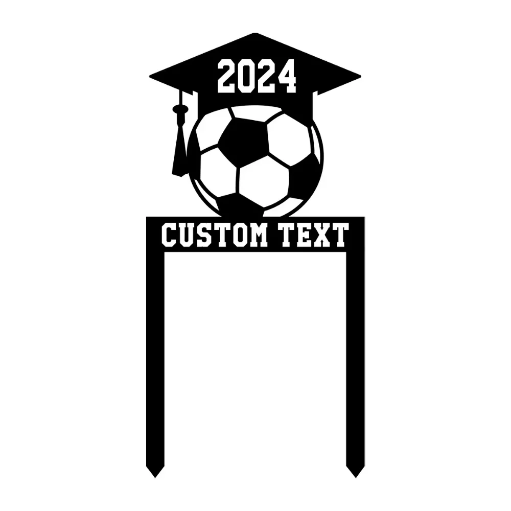 Uniquely Designed Custom Football Graduation Metal Sign with Stakes Ideal for Class of 2023 Yard Décor and as a Graduation Gift